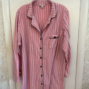 Fleece button up night shirt